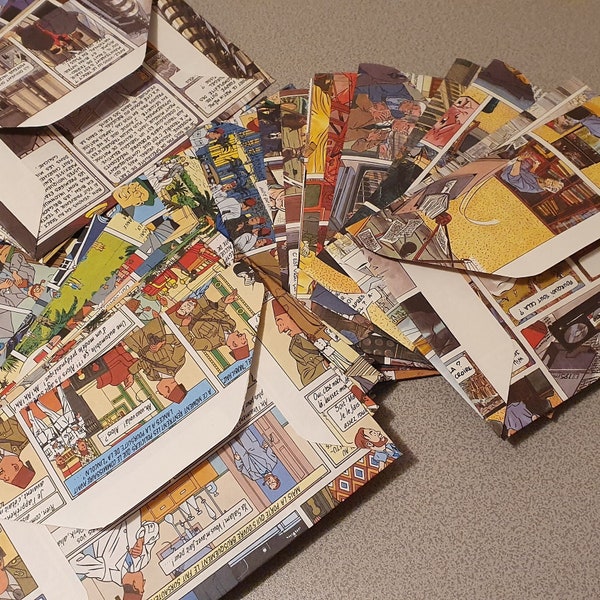 Envelopes made from comic book pages