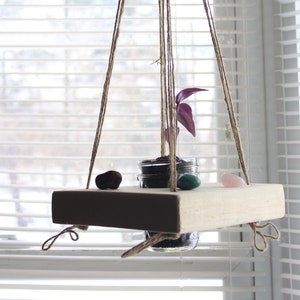Hanging planter holder, Plant hanger, Jam jar wood planter hanger