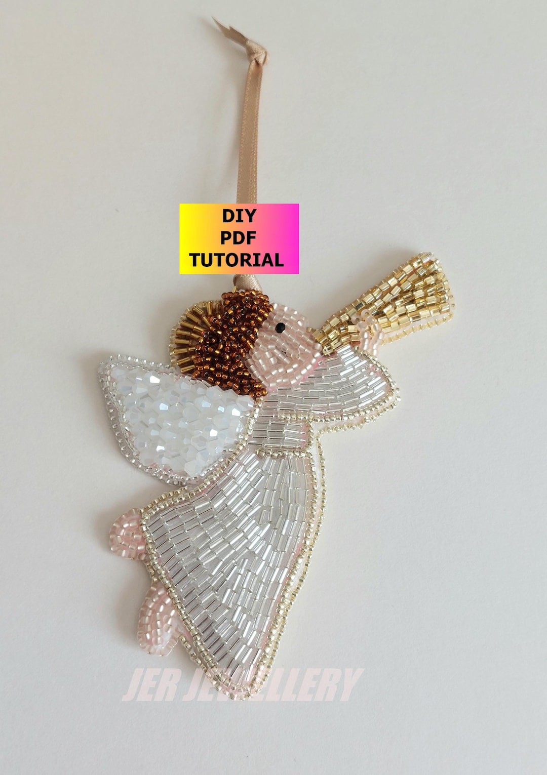 Bead Embroidery Angel Ornament Tutorial: DIY Christmas Decor (PDF ...