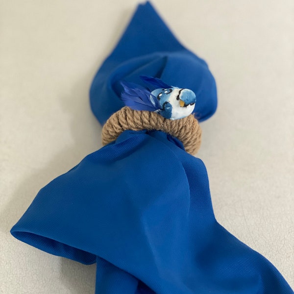 Blue Napkin Ring Etsy