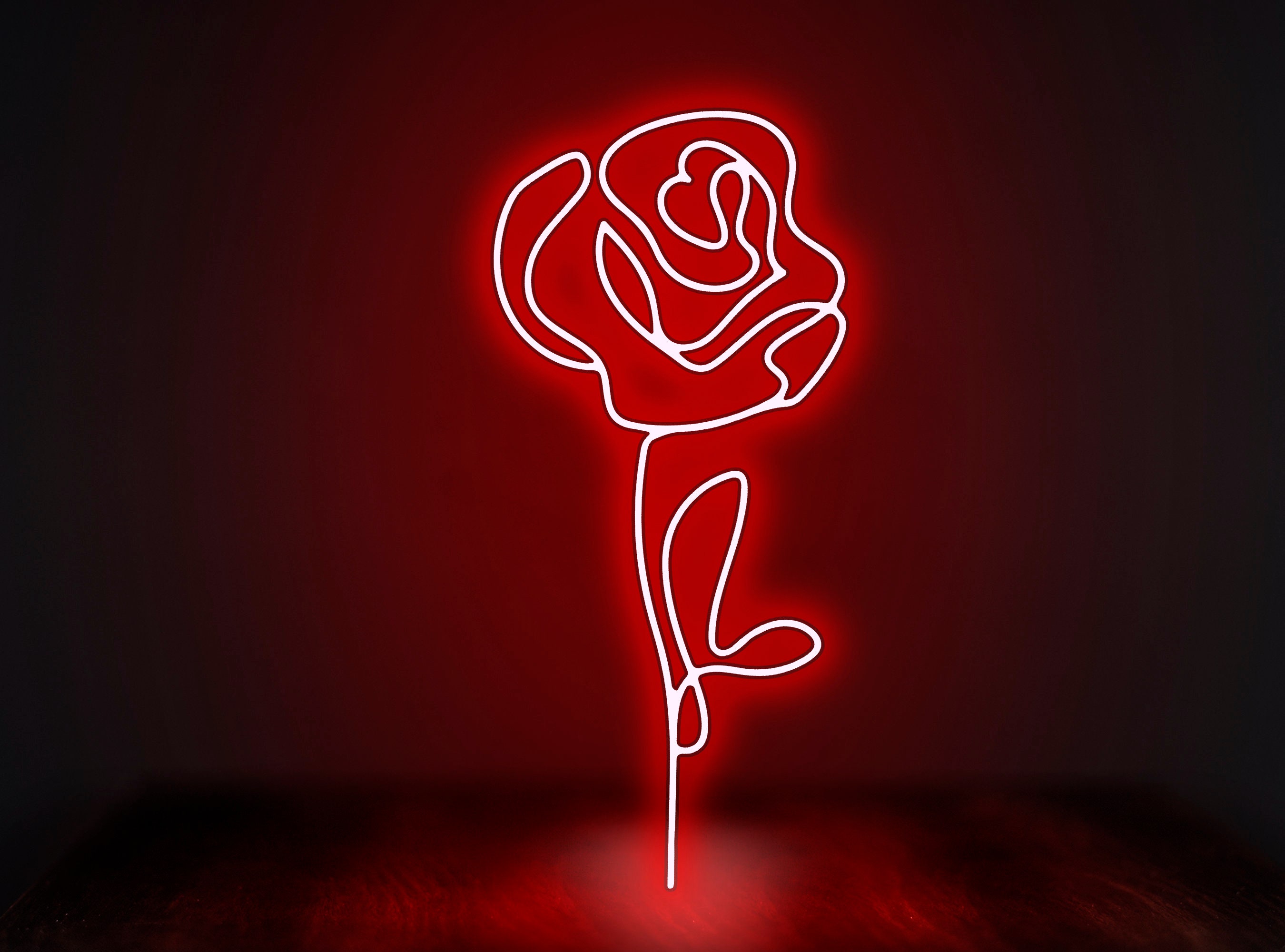 Rose Neon Sign Flower Led Light Red Neon Sign Aesthetic - NeonGrand