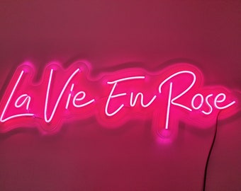 La vie en rose neon sign,La vie en rose neon light,La vie en rose sign,Neon sign pink,Neon sign bedroom,Led neon signs for wall decor
