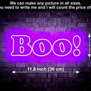 Boo Signboo Neon Signboo Halloween Signhalloween Decor - Etsy