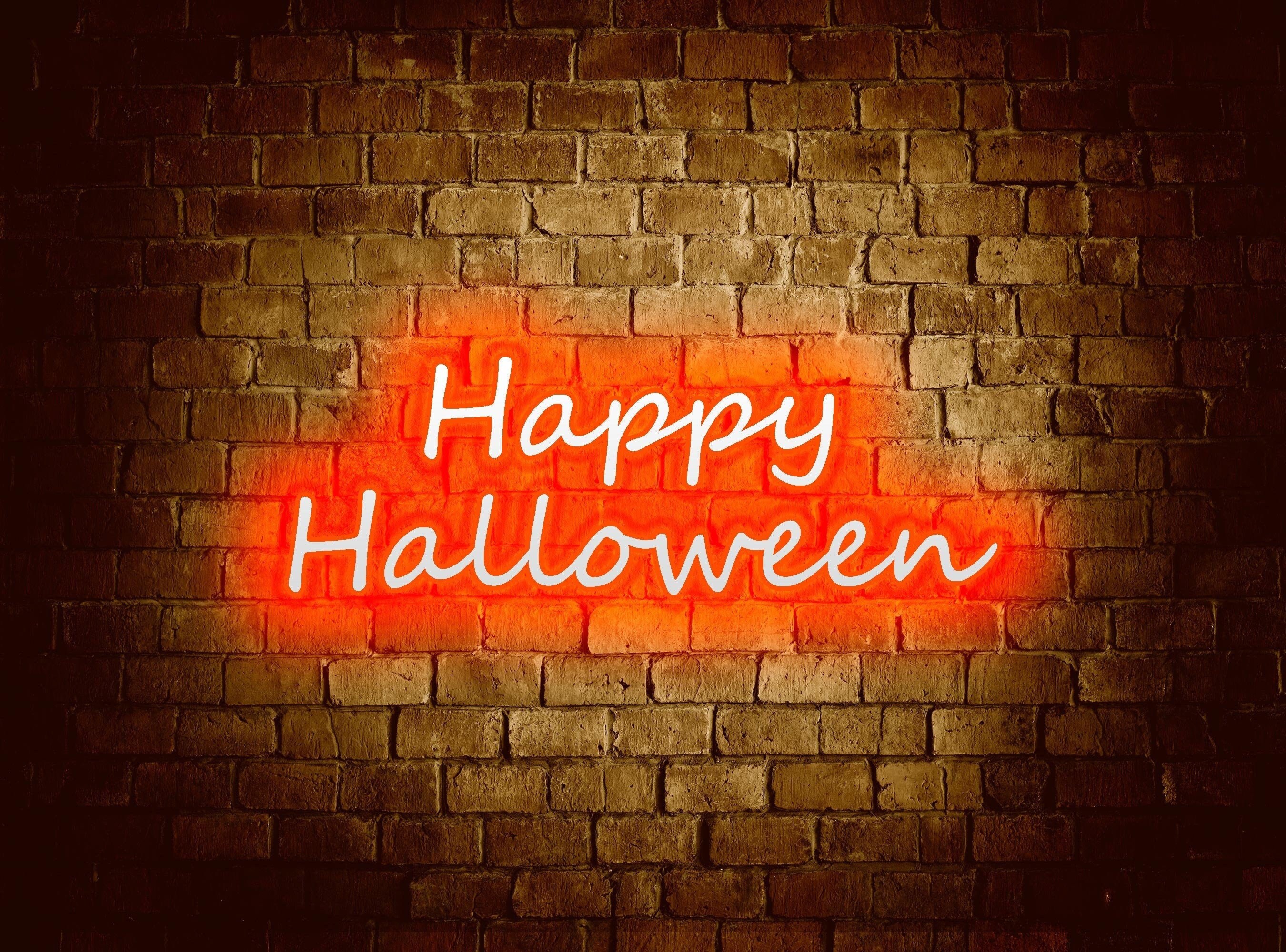 Happy halloween neon sign Halloween neon light Happy  Etsy