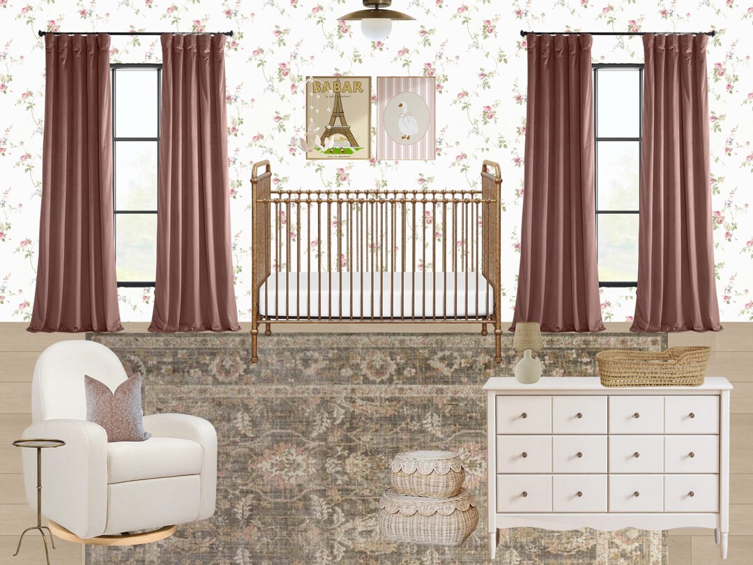 Nursery Design Vintage-inspired Nursery Mood Board Online Interior ...