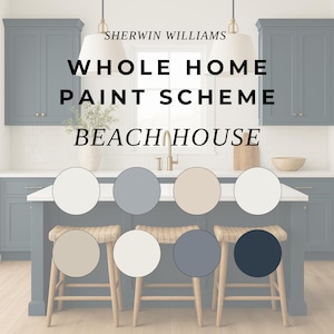 Paleta de cores neutras e calmas da Sherwin Williams, cores para toda a casa, esquema de cores litorâneo para residências.
