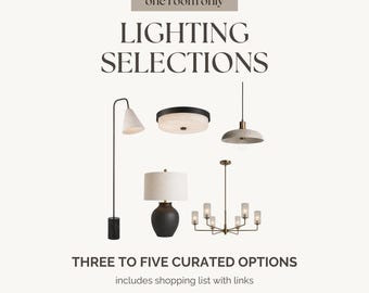 Lighting Design Service for One Room | Virtual Lighting Selections & Shopping List | E-Design Interior Lighting Mood Board