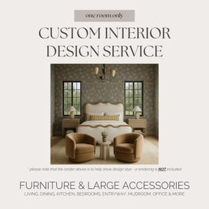 Servicio de diseño de interiores virtual / Diseño personalizado en línea con tablero de inspiración y lista de compras interactiva