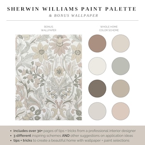 Sherwin Williams Loggia-Farbpalette, warme neutrale Farben, ganzes Hausfarbschema, warme beige Farben