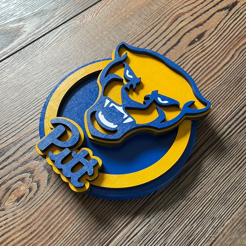 Large University of Pittsburgh Wall Art Team Logo College Etsy