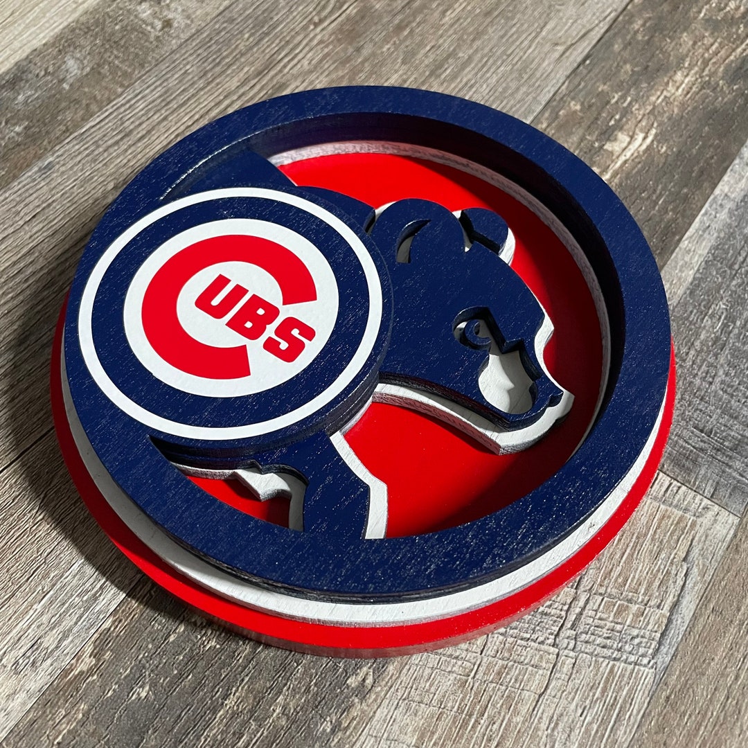 Chicago Cubs Wall Art Cubs Fan Decor Chicago Sports Art 3D Etsy