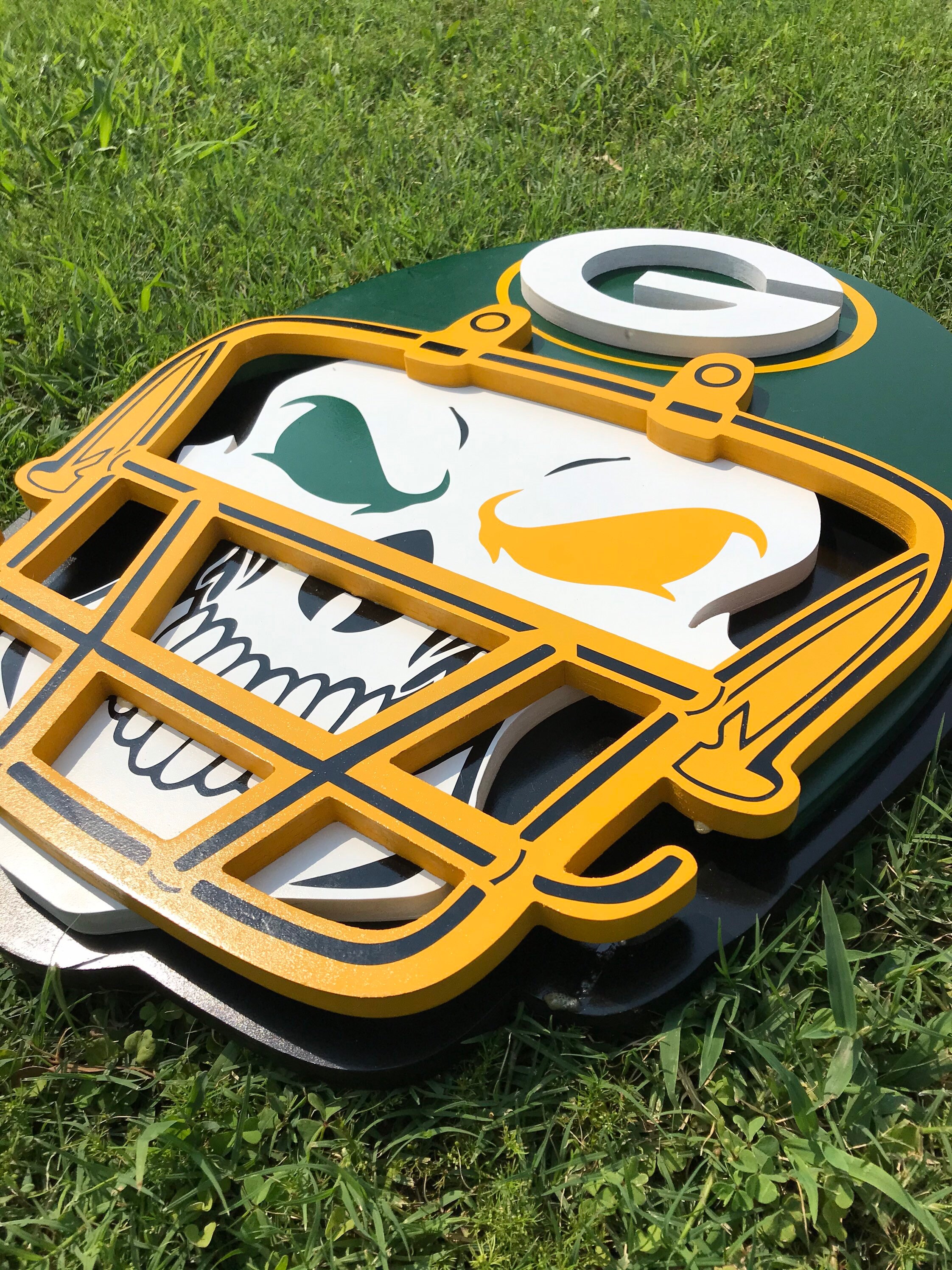 Large NFL Helmet Wood Sign Football Team Logo Wood Skull 3D Etsy