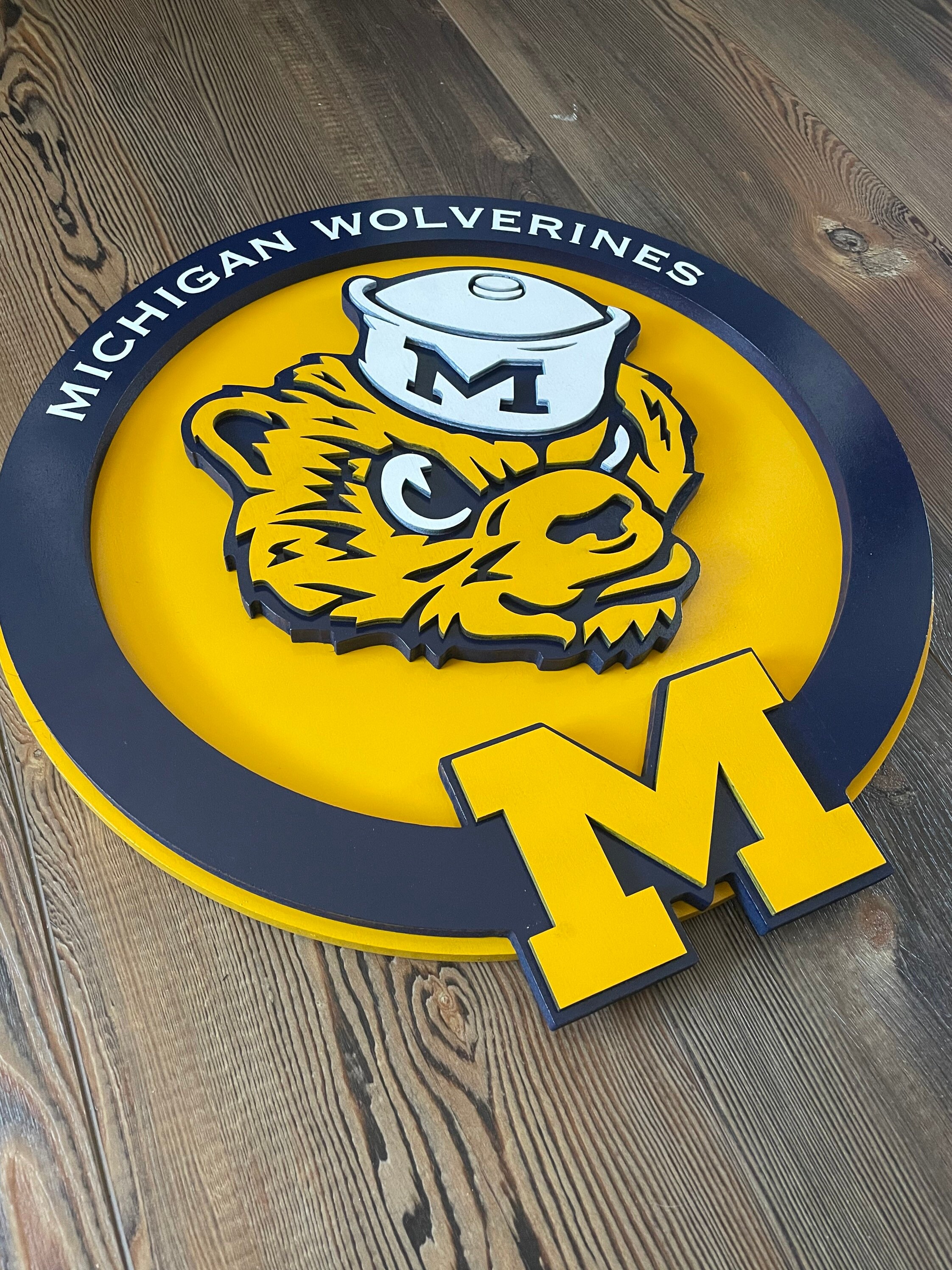 University of Michigan Wall Art College Sign Dorm Decor Etsy