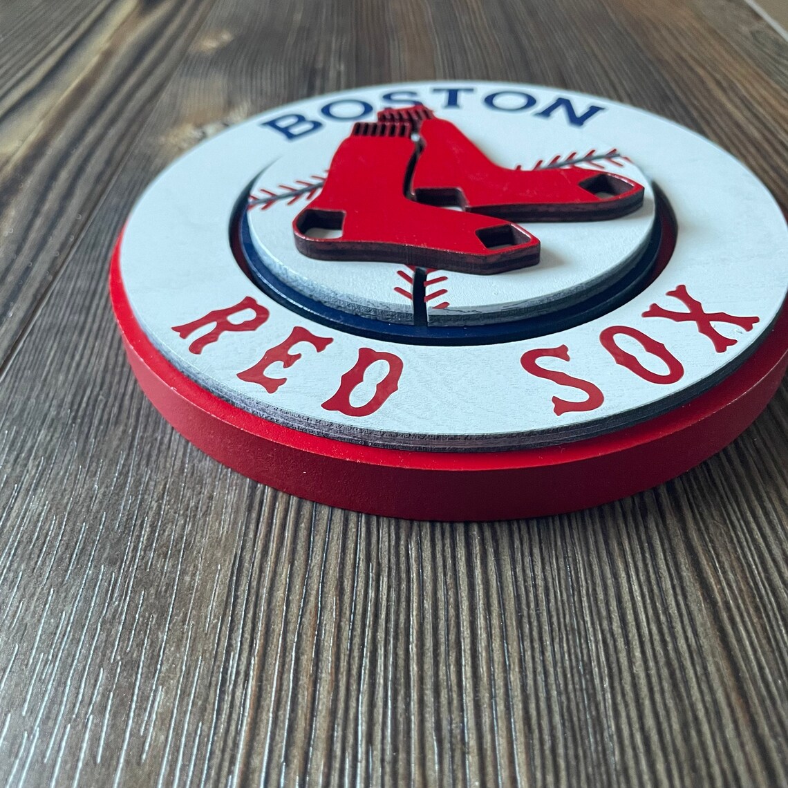 Boston Red Sox Wall Art 3D Stack Red Sox Sign Etsy