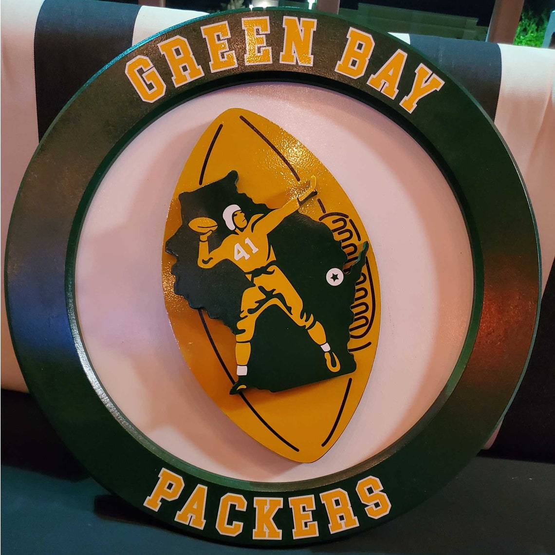 Retro Green Bay Packers Wood Sign 3D Wall Art NFL Team Logo Etsy