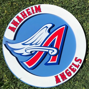 MLB 4 Los Angeles Angels Team Logo Stickers Set Individual Official Major League Baseball Helmet Emblems of Anaheim La California