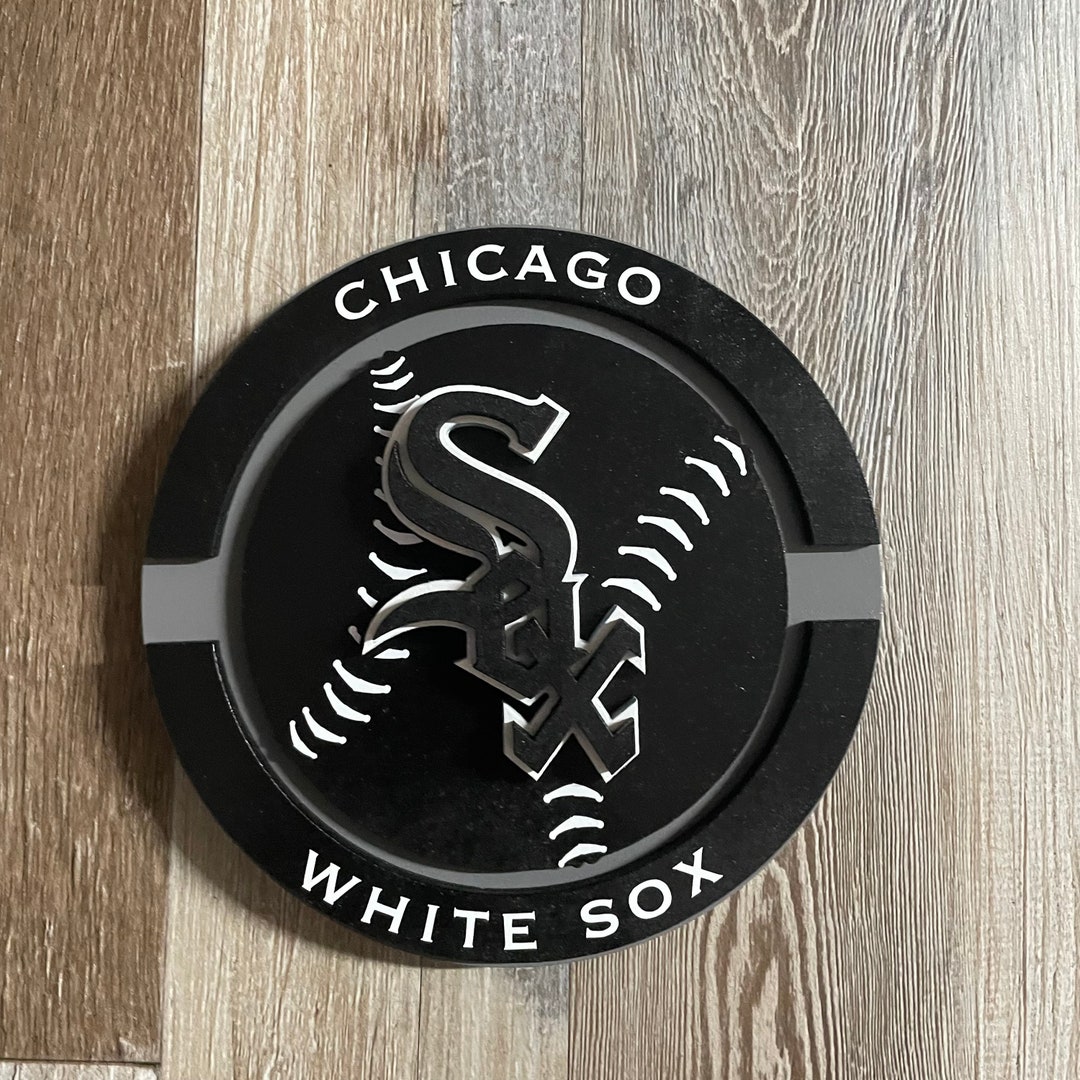Chicago White Sox Wood Sign 3D White Sox Wall Art Etsy