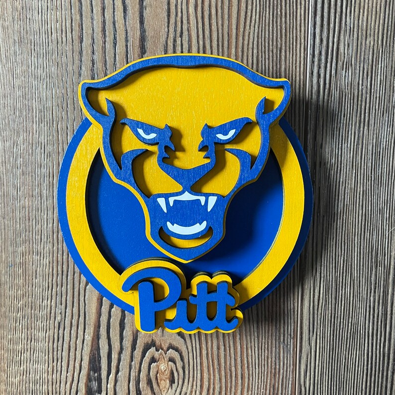 Large University of Pittsburgh Wall Art Team Logo College Etsy