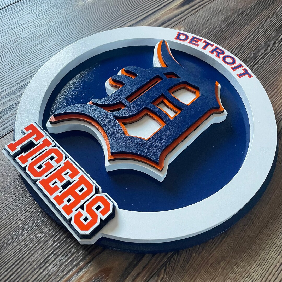 Detroit Tigers Wall Art, 3D Tigers Stacked Sign, Wooden Tigers Decor