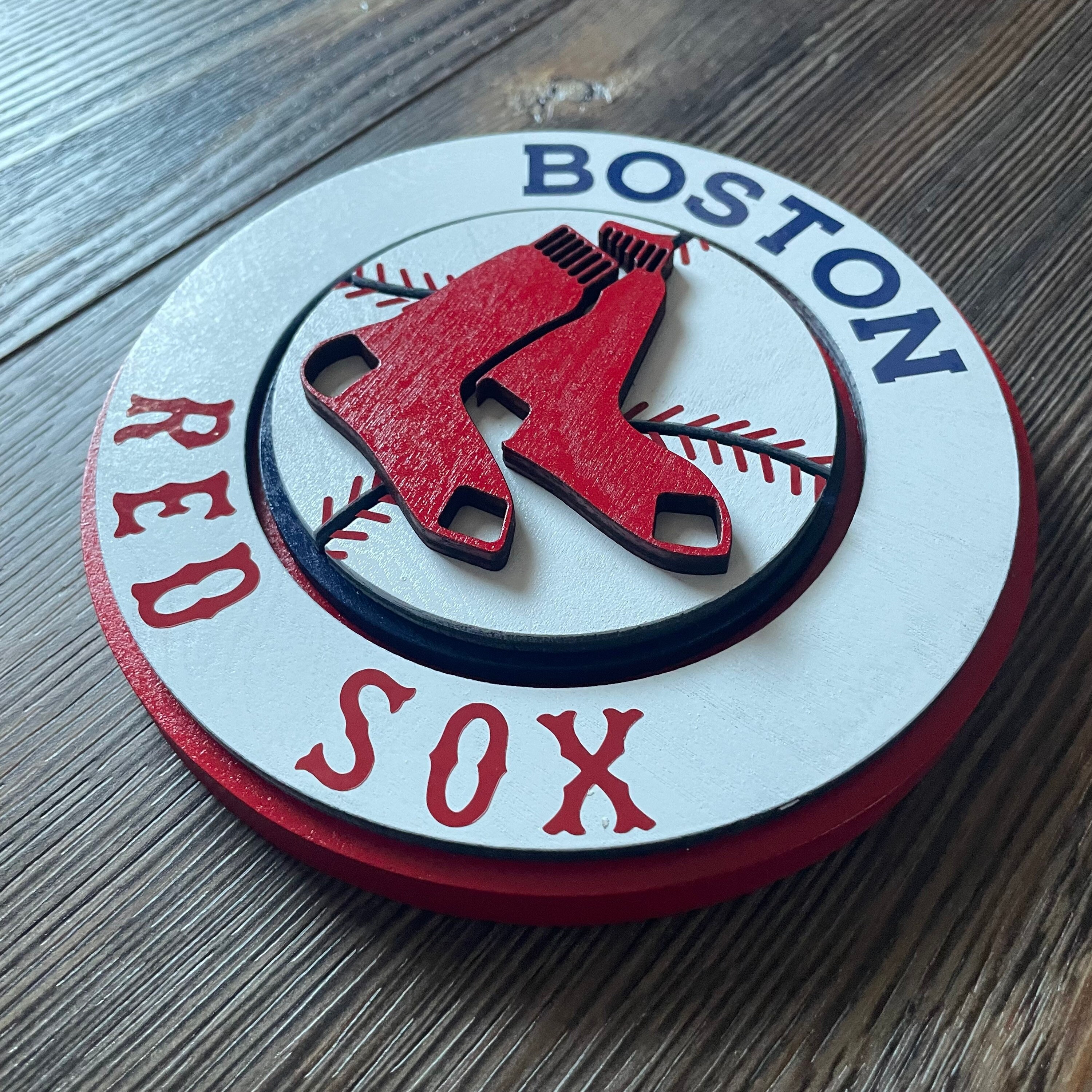 Boston Red Sox Wall Art 3D Stack Red Sox Sign Etsy
