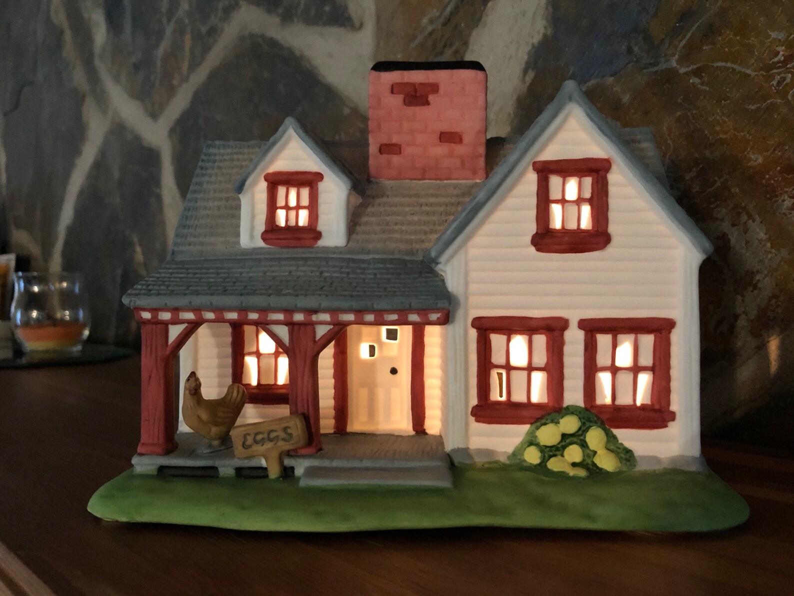 P0532 Partylite Farmhouse Ceramic Tealight House Etsy