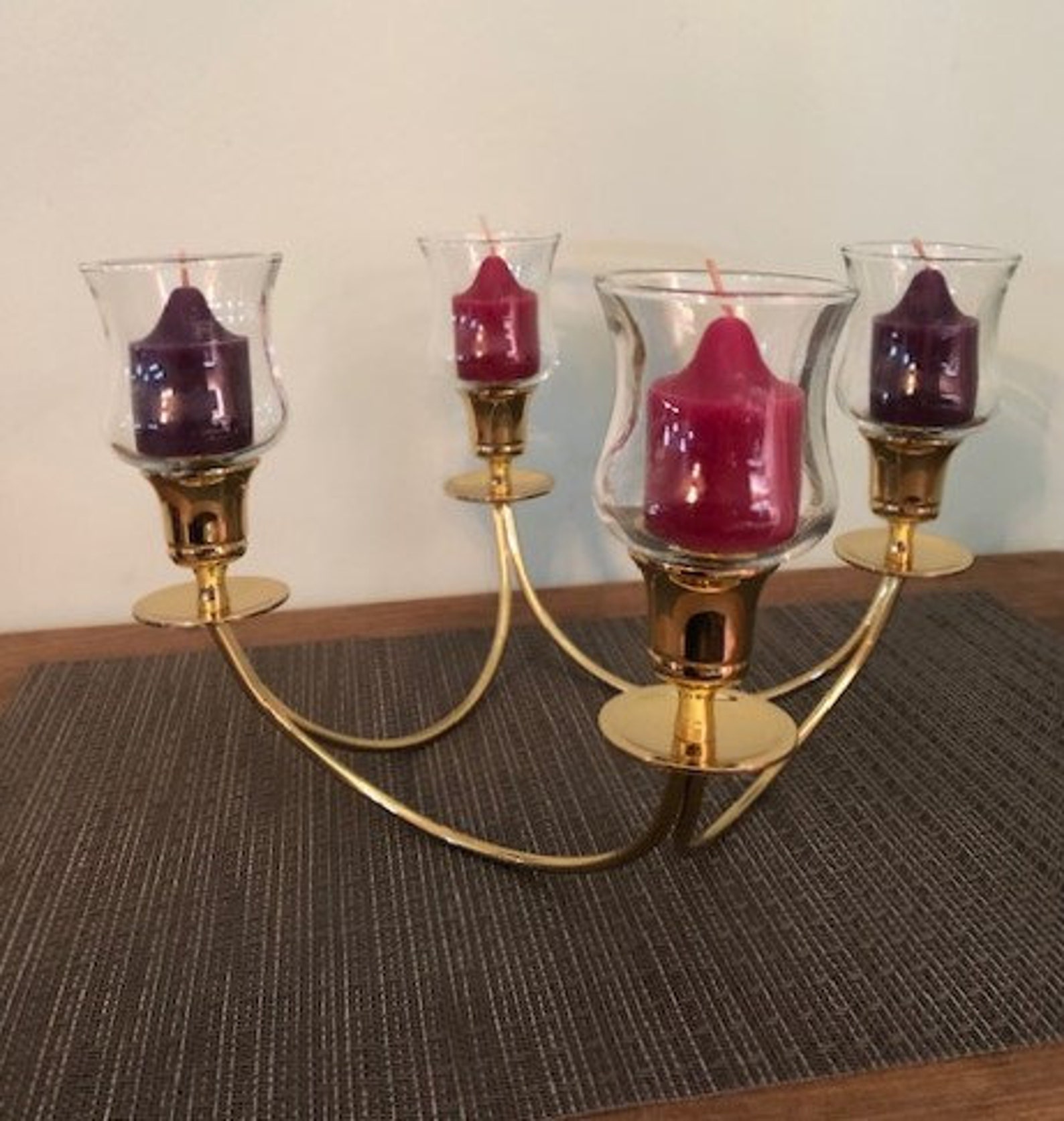 P0478 Partylite Quartet Brass Candle Holder Vintage Etsy