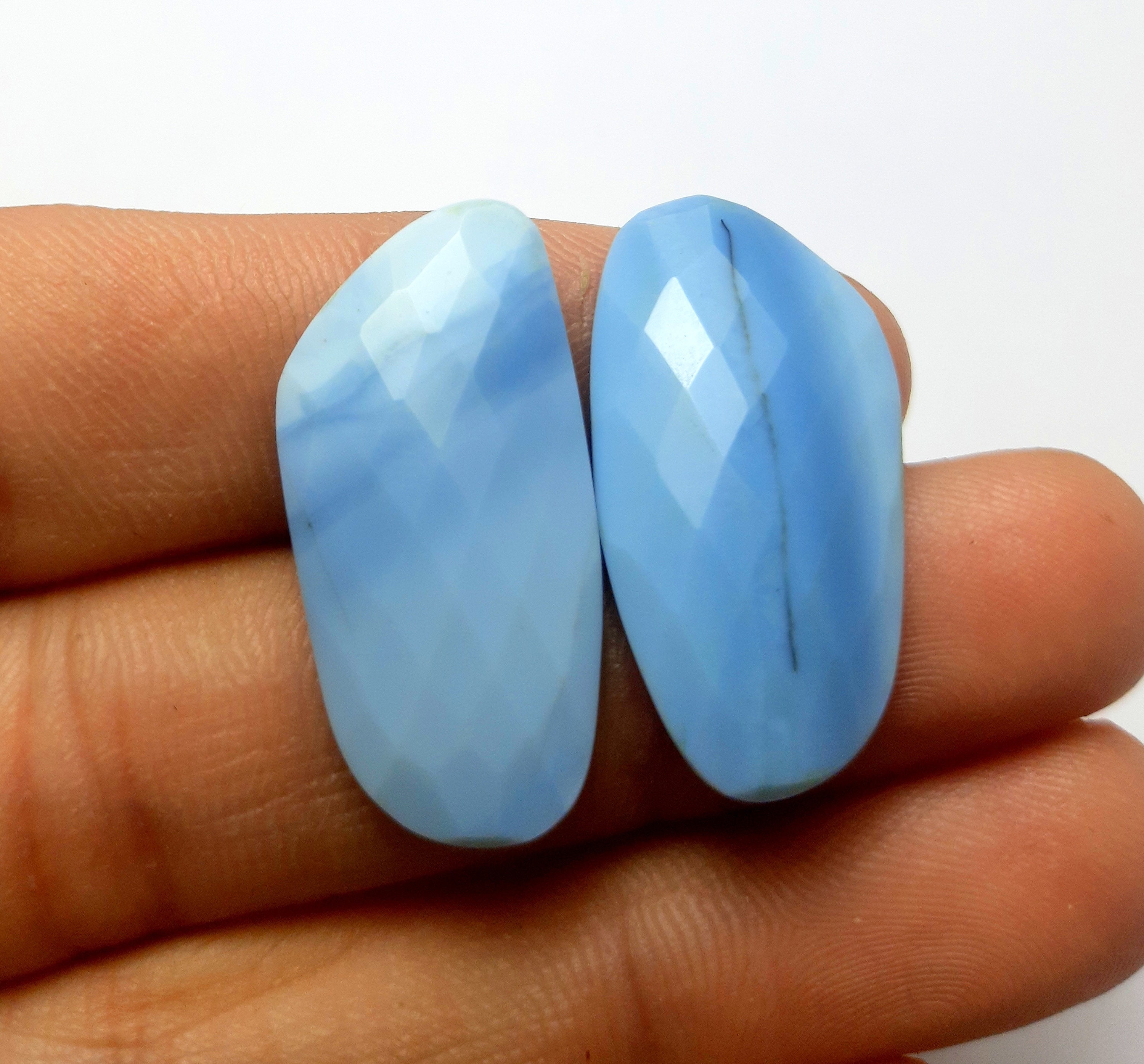 Natural Blue Ethiopian Opal Faceted Cut Oval Gemstone Loose Gemstones 15651 