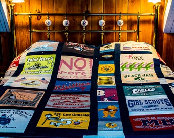 Custom t-shirt quilt, memory quilt, race shirt quilt, graduation quilt DEPOSIT ONLY