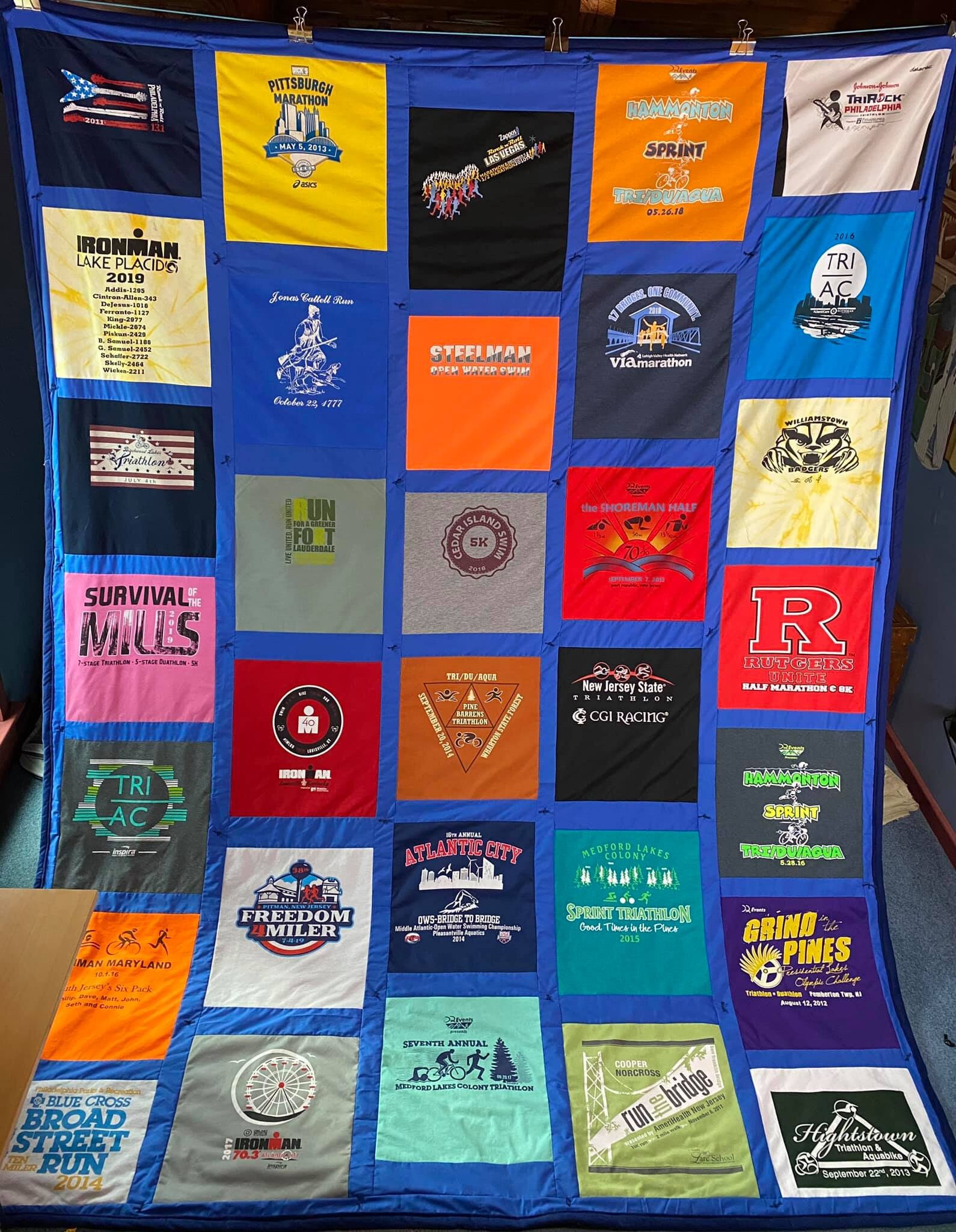 Custom Tshirt Quilt, Memory Quilt, Race Shirt Quilt, Graduation Quilt