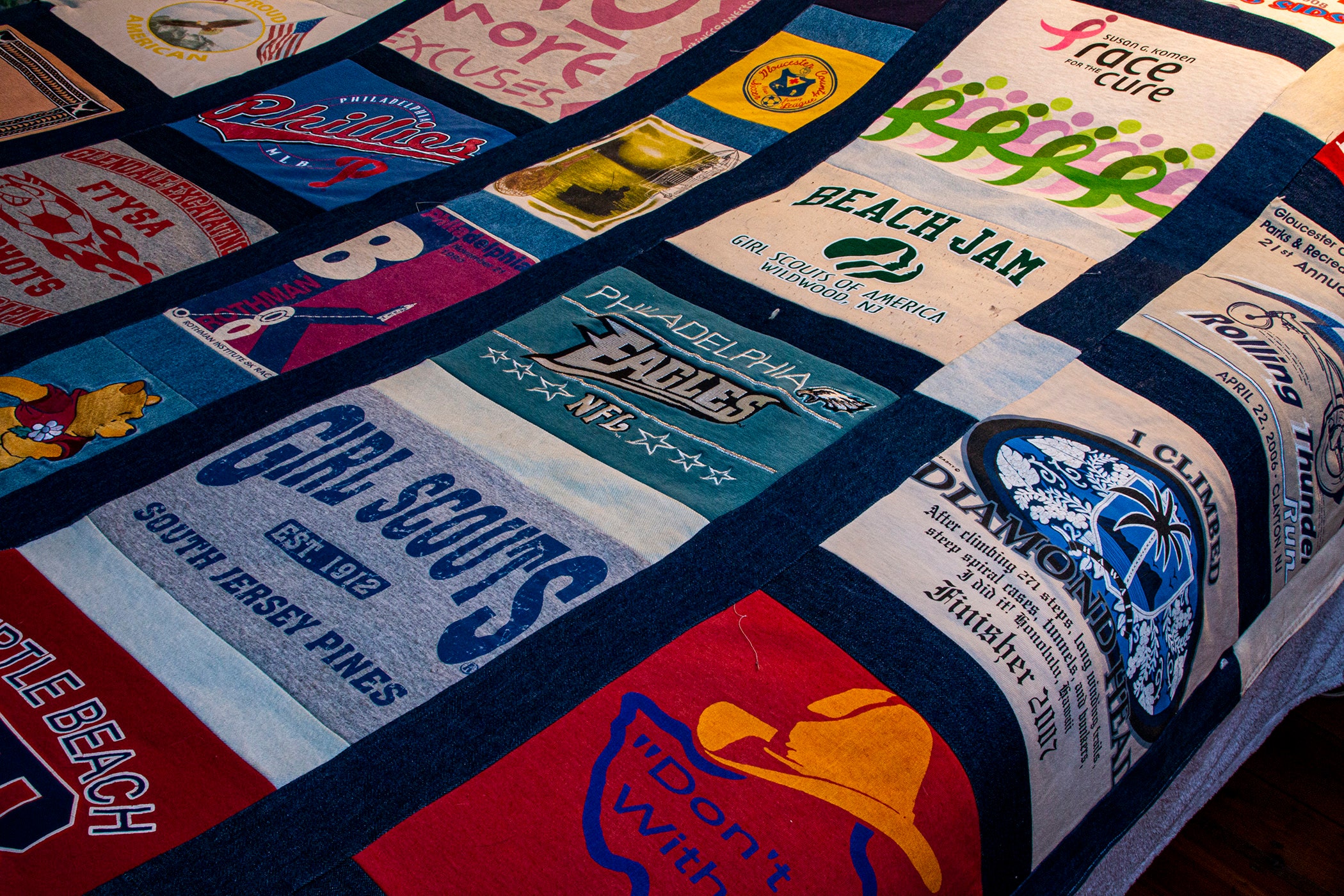 Custom Tshirt Quilt, Memory Quilt, Race Shirt Quilt, Graduation Quilt