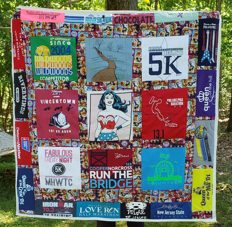 Custom Tshirt Quilt, Memory Quilt, Race Shirt Quilt, Graduation Quilt