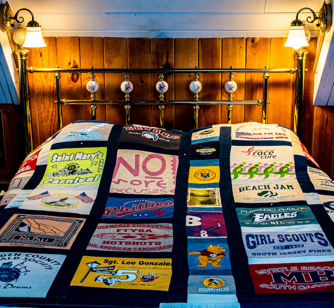 Custom Tshirt Quilt, Memory Quilt, Race Shirt Quilt, Graduation Quilt