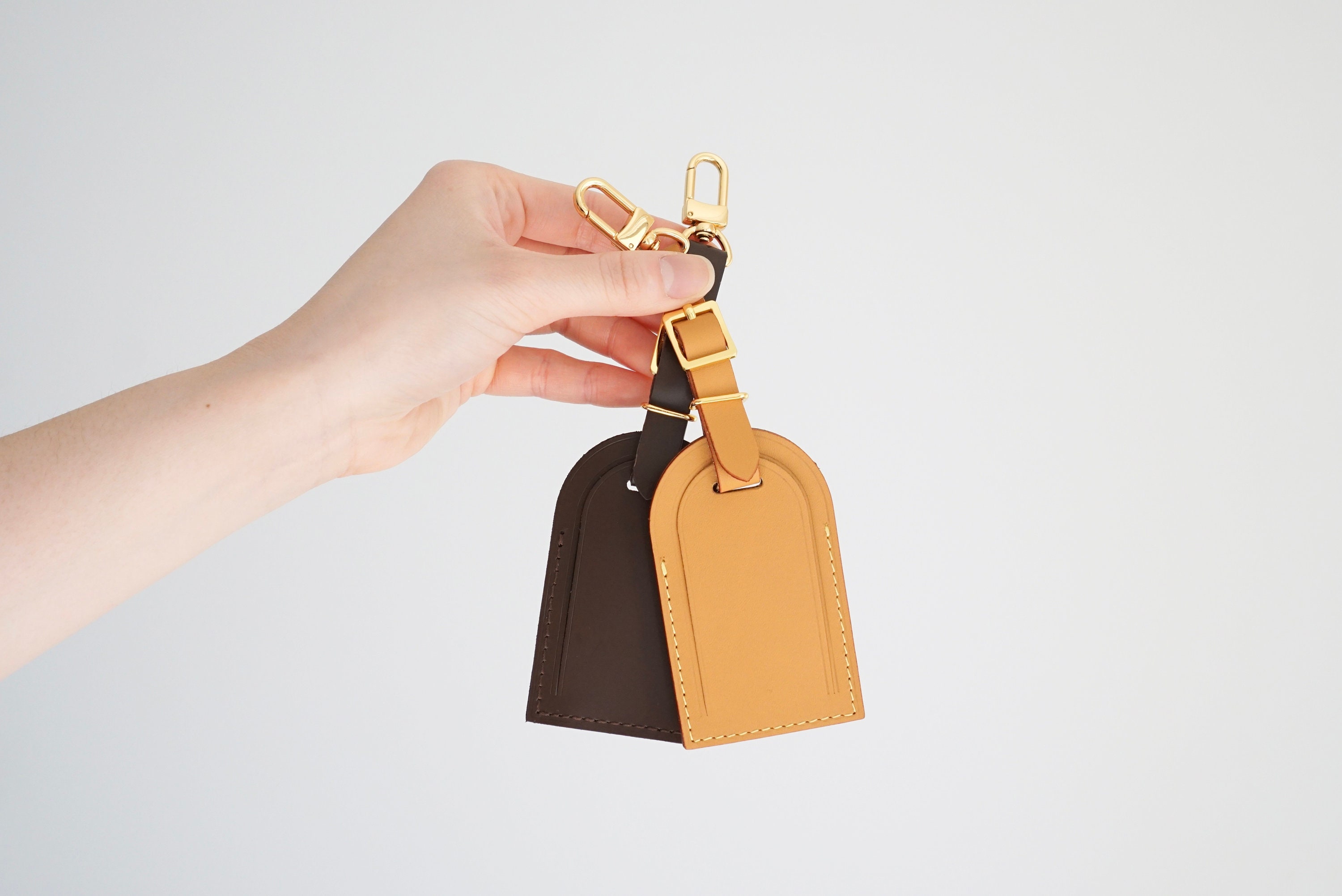 Luxury Leather Luggage Tag With Clip Personalised Vachetta 