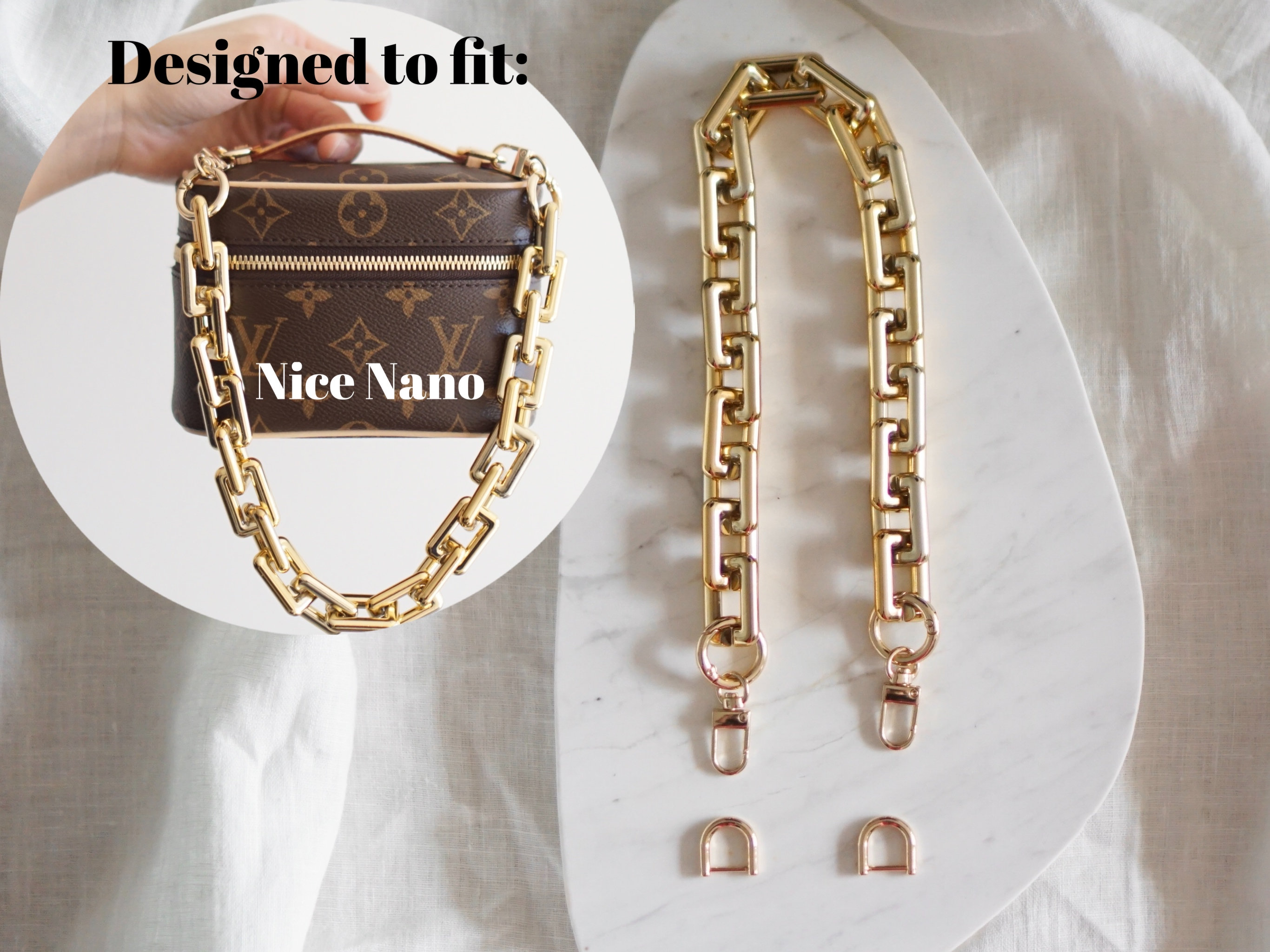 NICE Nano NICE Mini Toiletry Pouch Conversion Kit Gold Chain