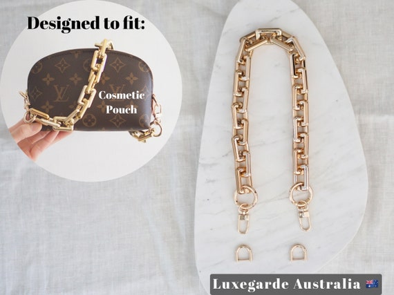 lv chunky gold chain purse strap