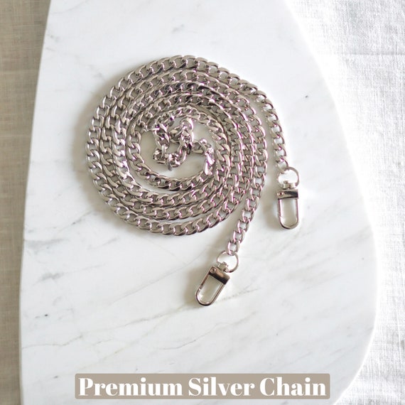 KimmieBBags LLC New Metal Purse Chain Straps Short 23.75 and Long 47 - Various Lengths 23.5” Silver Chain Strap Length Short