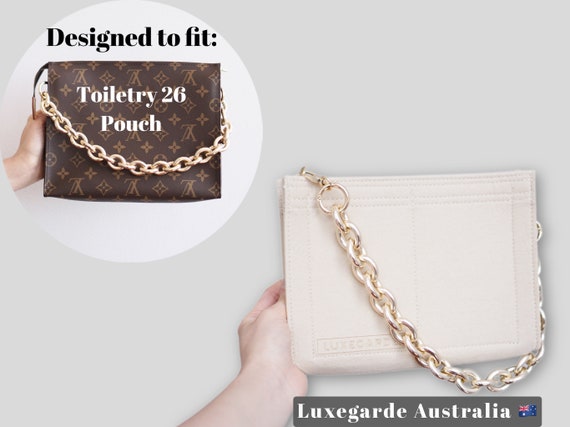 Toiletry Pouch 26 Crossbody Conversion Kit with Bag Organizer Insert and  Chunky Gold Chain Strap