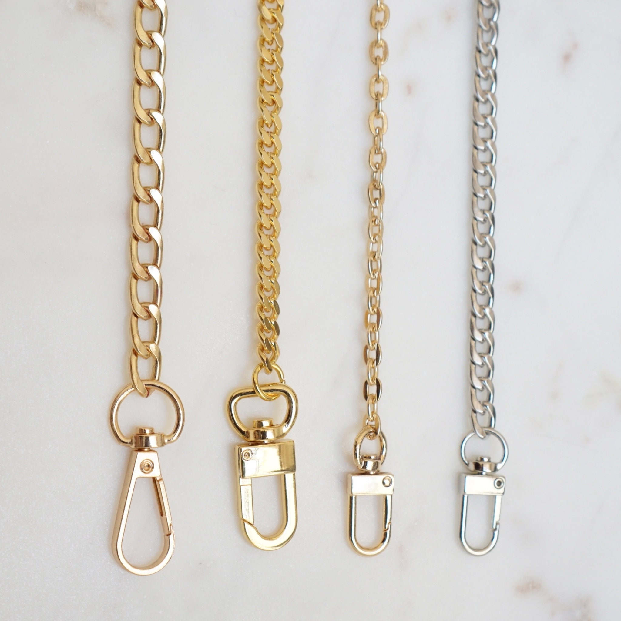 Minimalist Chain Bag Strap Gold Replaceable