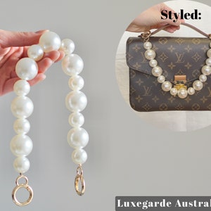 Perle Top Griff Ziergurt | Passend für L V Mini Pochette Accessoires, Pochette Metis Speedy Neverfull [Beutel NICHT INKLUSIVE]