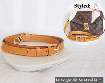 Leather Strap - Adjustable Leather Strap | For Louis L V Pochette Accessoires, Speedy 25, Pochette Metis, Cosmetic Pouch [BAG NOT INCLUDED]
