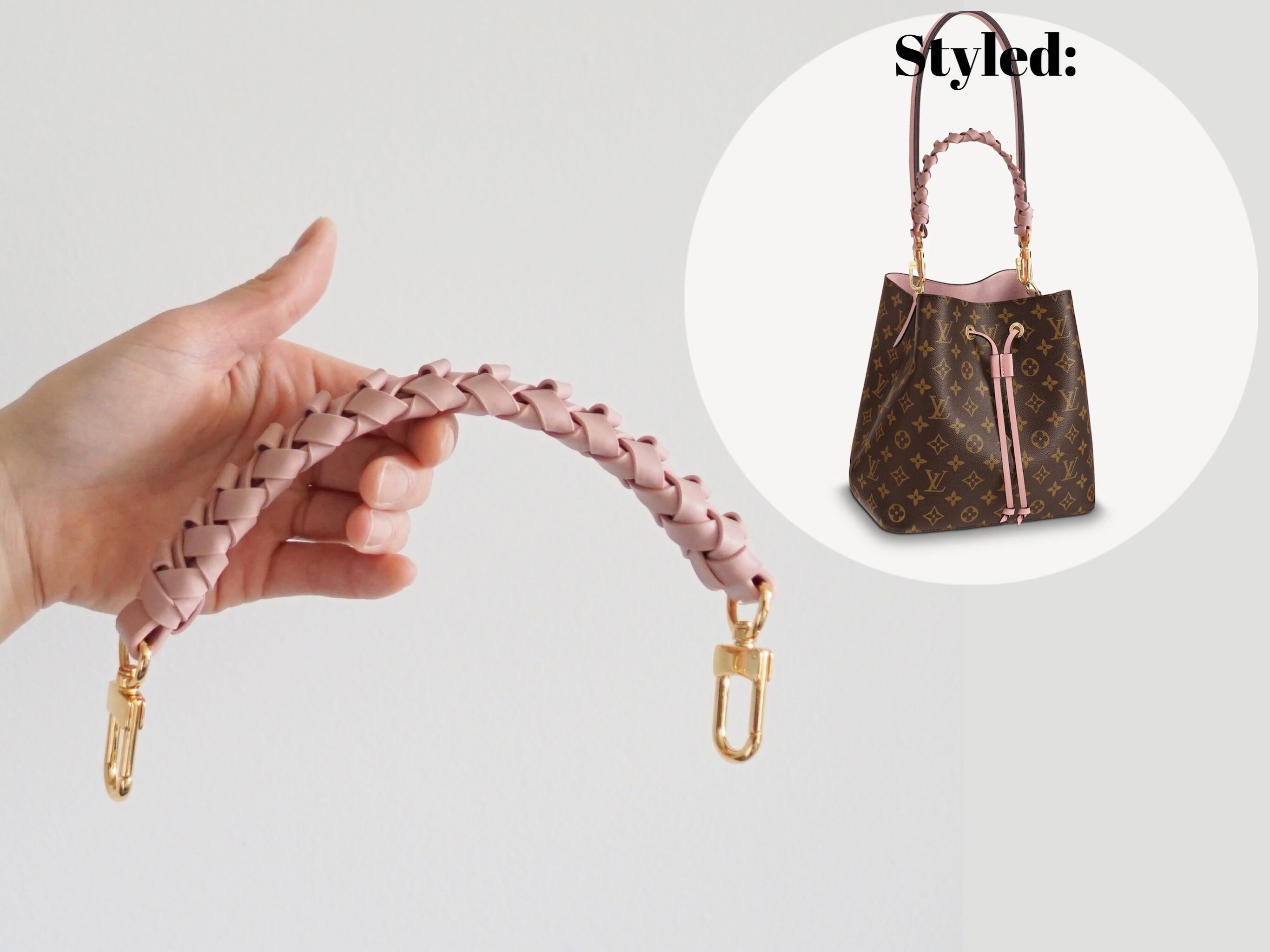 Braided Leather Top Handle Strap For Louis Vuitton NeoNoe Etsy