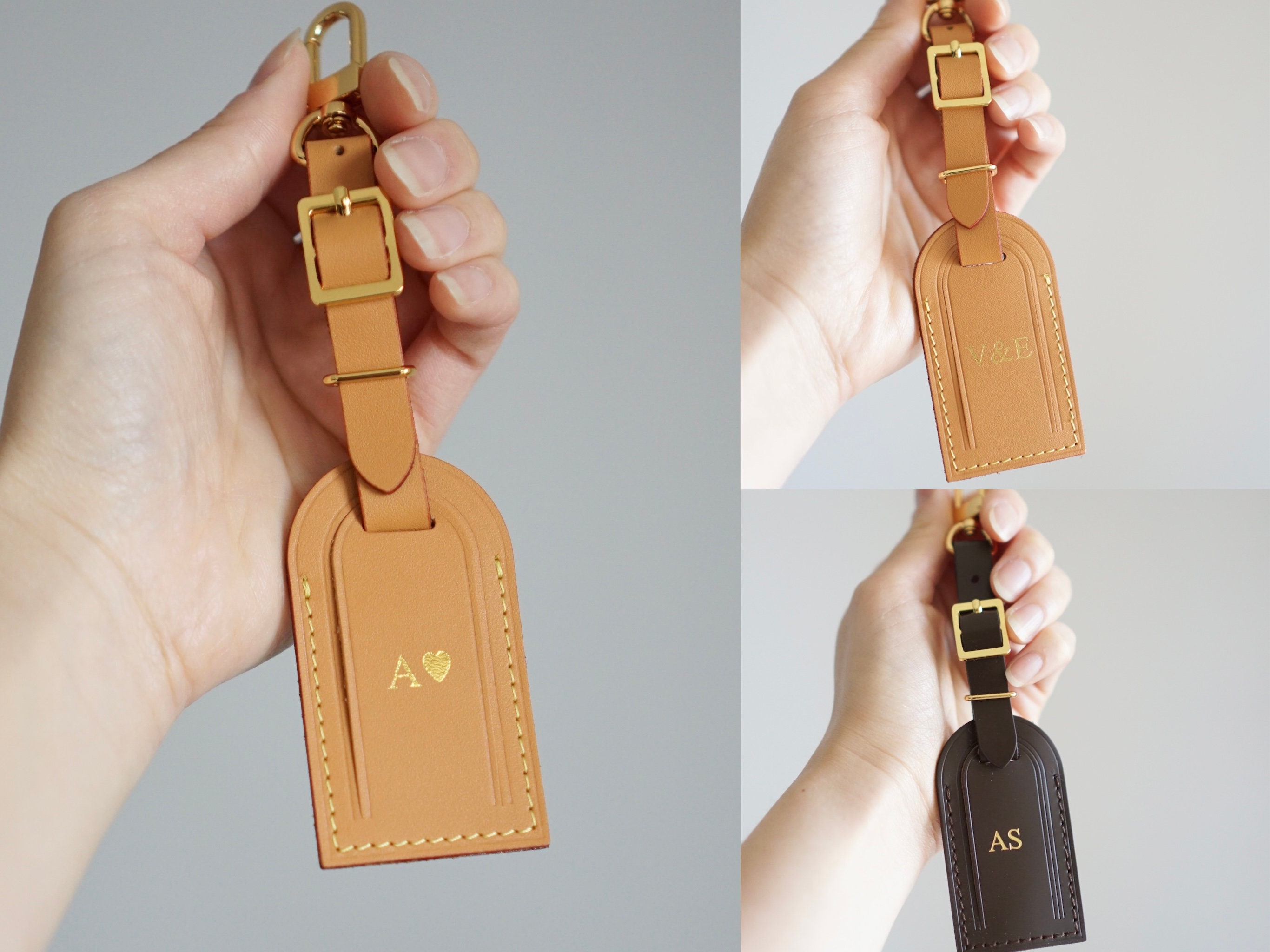 Luxury Vachetta Leather Luggage Tag With Clip Personalised -  Denmark