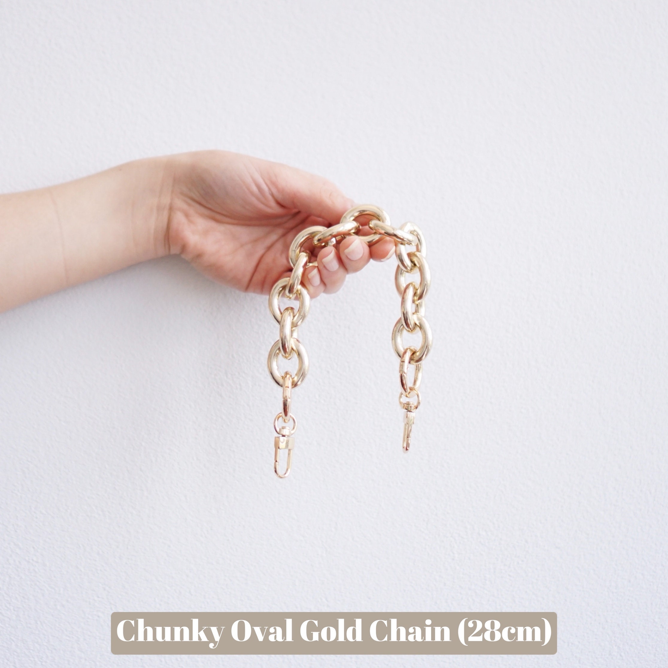Chunky Gold Chain Handle Decorative Strap for Toiletry 
