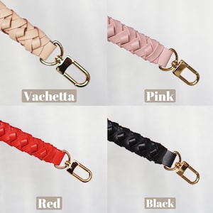 May include: Four braided leather straps with gold metal clasps in four colors: Vachetta, Pink, Red, and Black.