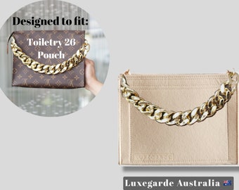 Toiletry Pouch 26 Crossbody Conversion Kit with Bag Organizer Insert and  Chunky Oval Gold Chain Strap