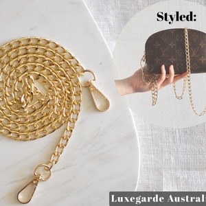 Premium Gold Kettentasche Ersatzriemen | Passend für Pochette Metis, Mini Pochette, Speedy, Neverfull, Toilettenartikel 26 [Beutel NICHT Enthalten]