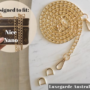 Nice Nano Crossbody Conversion Kit | Includes Gold D Rings + Chain | For Nice Nano, Nice Mini, Cosmetic Pouch [BAGS NOT Included]