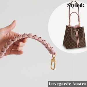 Braided Leather Top Handle Strap for Louis L V Neonoe Petit 