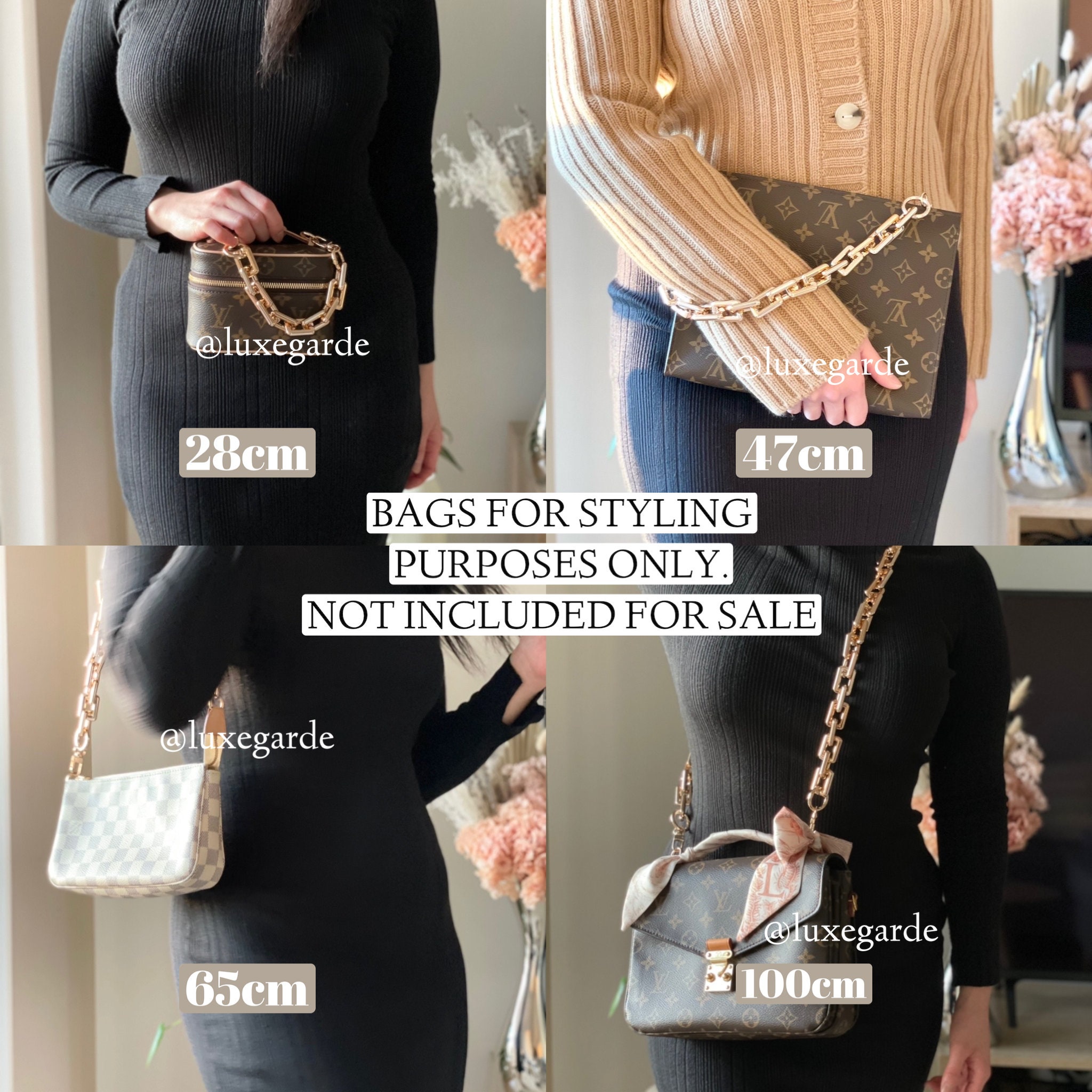 Chunky Gold Chain Top Handle Decorative Strap for Toiletry Pouch Pochette Accessoires Pochette Metis Cosmetic Pouch BAG NOT INCLUDED Etsy Canada