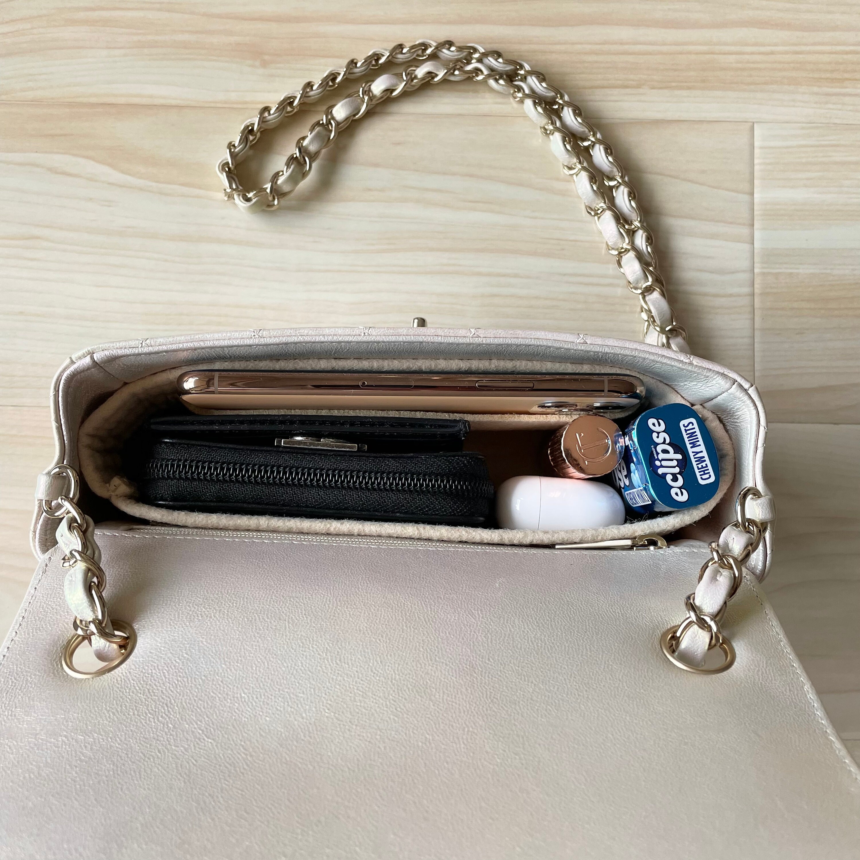 Mini Flap Bag Organizer Insert / C H A N E L Rectangular Mini Flap